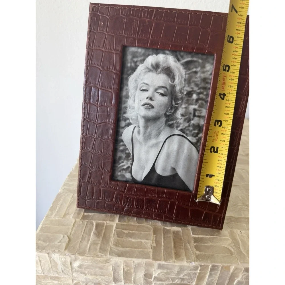 Vintage Embossed Genuine Leather Photo Frame